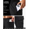 imageTACVASEN Mens Hiking Cargo Pants with Zipper Pockets Lightweight Quick Dry Water Resistant Travel Athletic Casual PantsBlack