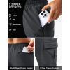 imageTACVASEN Mens Hiking Cargo Pants with Zipper Pockets Lightweight Quick Dry Water Resistant Travel Athletic Casual PantsDark Grey