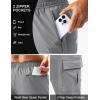 imageTACVASEN Mens Hiking Cargo Pants with Zipper Pockets Lightweight Quick Dry Water Resistant Travel Athletic Casual PantsLight Grey