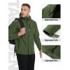 imageTACVASEN Mens Hooded Softshell Jacket Lightweight Waterproof Fleece Lined Windbreaker Rain Jacket Winter Outdoor HikingArmy Green