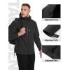 imageTACVASEN Mens Hooded Softshell Jacket Lightweight Waterproof Fleece Lined Windbreaker Rain Jacket Winter Outdoor HikingBlack