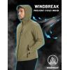 imageTACVASEN Mens Hooded Softshell Jacket Lightweight Waterproof Fleece Lined Windbreaker Rain Jacket Winter Outdoor HikingKhaki