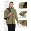 imageTACVASEN Mens Hooded Softshell Jacket Lightweight Waterproof Fleece Lined Windbreaker Rain Jacket Winter Outdoor HikingKhaki