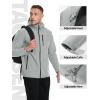 imageTACVASEN Mens Hooded Softshell Jacket Lightweight Waterproof Fleece Lined Windbreaker Rain Jacket Winter Outdoor HikingLight Grey