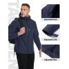 imageTACVASEN Mens Hooded Softshell Jacket Lightweight Waterproof Fleece Lined Windbreaker Rain Jacket Winter Outdoor HikingNavy