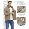 imageTACVASEN Mens Lightweight Puffer Jacket Winter Quilted Puffy Jackets Warm WaterResistant Windproof Insulated CoatsKhaki