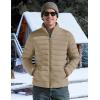 imageTACVASEN Mens Lightweight Puffer Jacket Winter Quilted Puffy Jackets Warm WaterResistant Windproof Insulated CoatsKhaki