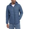 imageTACVASEN Mens Lightweight Puffer Jacket with Hood Water Resistant Windproof Insulated Jacket Quilted Lined Winter CoatsBlue Gray