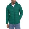 imageTACVASEN Mens Lightweight Puffer Jacket with Hood Water Resistant Windproof Insulated Jacket Quilted Lined Winter CoatsEmerald Green