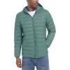 imageTACVASEN Mens Lightweight Puffer Jacket with Hood Water Resistant Windproof Insulated Jacket Quilted Lined Winter CoatsGrey Green