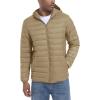 imageTACVASEN Mens Lightweight Puffer Jacket with Hood Water Resistant Windproof Insulated Jacket Quilted Lined Winter CoatsKhaki
