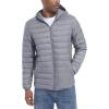imageTACVASEN Mens Lightweight Puffer Jacket with Hood Water Resistant Windproof Insulated Jacket Quilted Lined Winter CoatsLight Gray