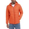 imageTACVASEN Mens Lightweight Puffer Jacket with Hood Water Resistant Windproof Insulated Jacket Quilted Lined Winter CoatsOrange