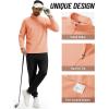 imageTACVASEN Mens Quarter Zip Fleece Pullover Long Sleeve Sweatshirt Warm Winter Sweater Casual Golf Shirts for MenApricot
