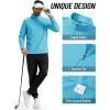 imageTACVASEN Mens Quarter Zip Fleece Pullover Long Sleeve Sweatshirt Warm Winter Sweater Casual Golf Shirts for MenAqua Blue