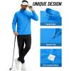 imageTACVASEN Mens Quarter Zip Fleece Pullover Long Sleeve Sweatshirt Warm Winter Sweater Casual Golf Shirts for MenAzure Blue