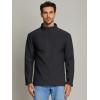 imageTACVASEN Mens Quarter Zip Fleece Pullover Long Sleeve Sweatshirt Warm Winter Sweater Casual Golf Shirts for MenBlack