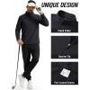 imageTACVASEN Mens Quarter Zip Fleece Pullover Long Sleeve Sweatshirt Warm Winter Sweater Casual Golf Shirts for MenBlack