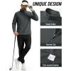 imageTACVASEN Mens Quarter Zip Fleece Pullover Long Sleeve Sweatshirt Warm Winter Sweater Casual Golf Shirts for MenDark Gray
