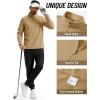 imageTACVASEN Mens Quarter Zip Fleece Pullover Long Sleeve Sweatshirt Warm Winter Sweater Casual Golf Shirts for MenKhaki