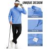 imageTACVASEN Mens Quarter Zip Fleece Pullover Long Sleeve Sweatshirt Warm Winter Sweater Casual Golf Shirts for MenLight Blue