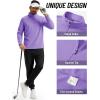 imageTACVASEN Mens Quarter Zip Fleece Pullover Long Sleeve Sweatshirt Warm Winter Sweater Casual Golf Shirts for MenLight Purple
