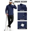 imageTACVASEN Mens Quarter Zip Fleece Pullover Long Sleeve Sweatshirt Warm Winter Sweater Casual Golf Shirts for MenNavy