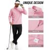 imageTACVASEN Mens Quarter Zip Fleece Pullover Long Sleeve Sweatshirt Warm Winter Sweater Casual Golf Shirts for MenPink