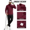 imageTACVASEN Mens Quarter Zip Fleece Pullover Long Sleeve Sweatshirt Warm Winter Sweater Casual Golf Shirts for MenRed