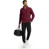imageTACVASEN Mens Quarter Zip Fleece Pullover Long Sleeve Sweatshirt Warm Winter Sweater Casual Golf Shirts for MenRed