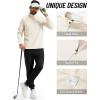 imageTACVASEN Mens Quarter Zip Fleece Pullover Long Sleeve Sweatshirt Warm Winter Sweater Casual Golf Shirts for MenWhite