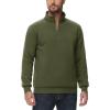 imageTACVASEN Mens Quarter Zip Pullover Sherpa Lined Sweatshirt Men Fleece Sweater Cotton Winter Warm Heavyweight Long SleeveArmygreen