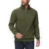 imageTACVASEN Mens Quarter Zip Pullover Sherpa Lined Sweatshirt Men Fleece Sweater Cotton Winter Warm Heavyweight Long SleeveArmygreen
