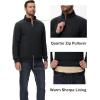 imageTACVASEN Mens Quarter Zip Pullover Sherpa Lined Sweatshirt Men Fleece Sweater Cotton Winter Warm Heavyweight Long SleeveBlack