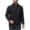 imageTACVASEN Mens Quarter Zip Pullover Sherpa Lined Sweatshirt Men Fleece Sweater Cotton Winter Warm Heavyweight Long SleeveBlack