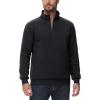 imageTACVASEN Mens Quarter Zip Pullover Sherpa Lined Sweatshirt Men Fleece Sweater Cotton Winter Warm Heavyweight Long SleeveBlack