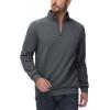 imageTACVASEN Mens Quarter Zip Pullover Sherpa Lined Sweatshirt Men Fleece Sweater Cotton Winter Warm Heavyweight Long SleeveDark Grey