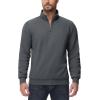 imageTACVASEN Mens Quarter Zip Pullover Sherpa Lined Sweatshirt Men Fleece Sweater Cotton Winter Warm Heavyweight Long SleeveDark Grey