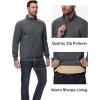 imageTACVASEN Mens Quarter Zip Pullover Sherpa Lined Sweatshirt Men Fleece Sweater Cotton Winter Warm Heavyweight Long SleeveDark Grey