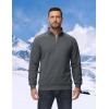 imageTACVASEN Mens Quarter Zip Pullover Sherpa Lined Sweatshirt Men Fleece Sweater Cotton Winter Warm Heavyweight Long SleeveDark Grey