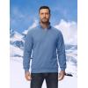 imageTACVASEN Mens Quarter Zip Pullover Sherpa Lined Sweatshirt Men Fleece Sweater Cotton Winter Warm Heavyweight Long SleeveGrey Blue