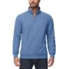 imageTACVASEN Mens Quarter Zip Pullover Sherpa Lined Sweatshirt Men Fleece Sweater Cotton Winter Warm Heavyweight Long SleeveGrey Blue