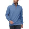 imageTACVASEN Mens Quarter Zip Pullover Sherpa Lined Sweatshirt Men Fleece Sweater Cotton Winter Warm Heavyweight Long SleeveGrey Blue