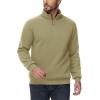 imageTACVASEN Mens Quarter Zip Pullover Sherpa Lined Sweatshirt Men Fleece Sweater Cotton Winter Warm Heavyweight Long SleeveKhaki