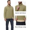 imageTACVASEN Mens Quarter Zip Pullover Sherpa Lined Sweatshirt Men Fleece Sweater Cotton Winter Warm Heavyweight Long SleeveKhaki