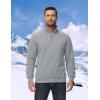 imageTACVASEN Mens Quarter Zip Pullover Sherpa Lined Sweatshirt Men Fleece Sweater Cotton Winter Warm Heavyweight Long SleeveLight Grey
