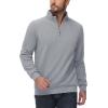 imageTACVASEN Mens Quarter Zip Pullover Sherpa Lined Sweatshirt Men Fleece Sweater Cotton Winter Warm Heavyweight Long SleeveLight Grey