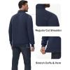 imageTACVASEN Mens Quarter Zip Pullover Sherpa Lined Sweatshirt Men Fleece Sweater Cotton Winter Warm Heavyweight Long SleeveNavy