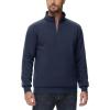 imageTACVASEN Mens Quarter Zip Pullover Sherpa Lined Sweatshirt Men Fleece Sweater Cotton Winter Warm Heavyweight Long SleeveNavy