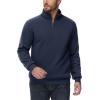 imageTACVASEN Mens Quarter Zip Pullover Sherpa Lined Sweatshirt Men Fleece Sweater Cotton Winter Warm Heavyweight Long SleeveNavy